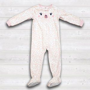 4T Carter's Kitty Cat Leopard Print blanket sleeper zippered pajamas